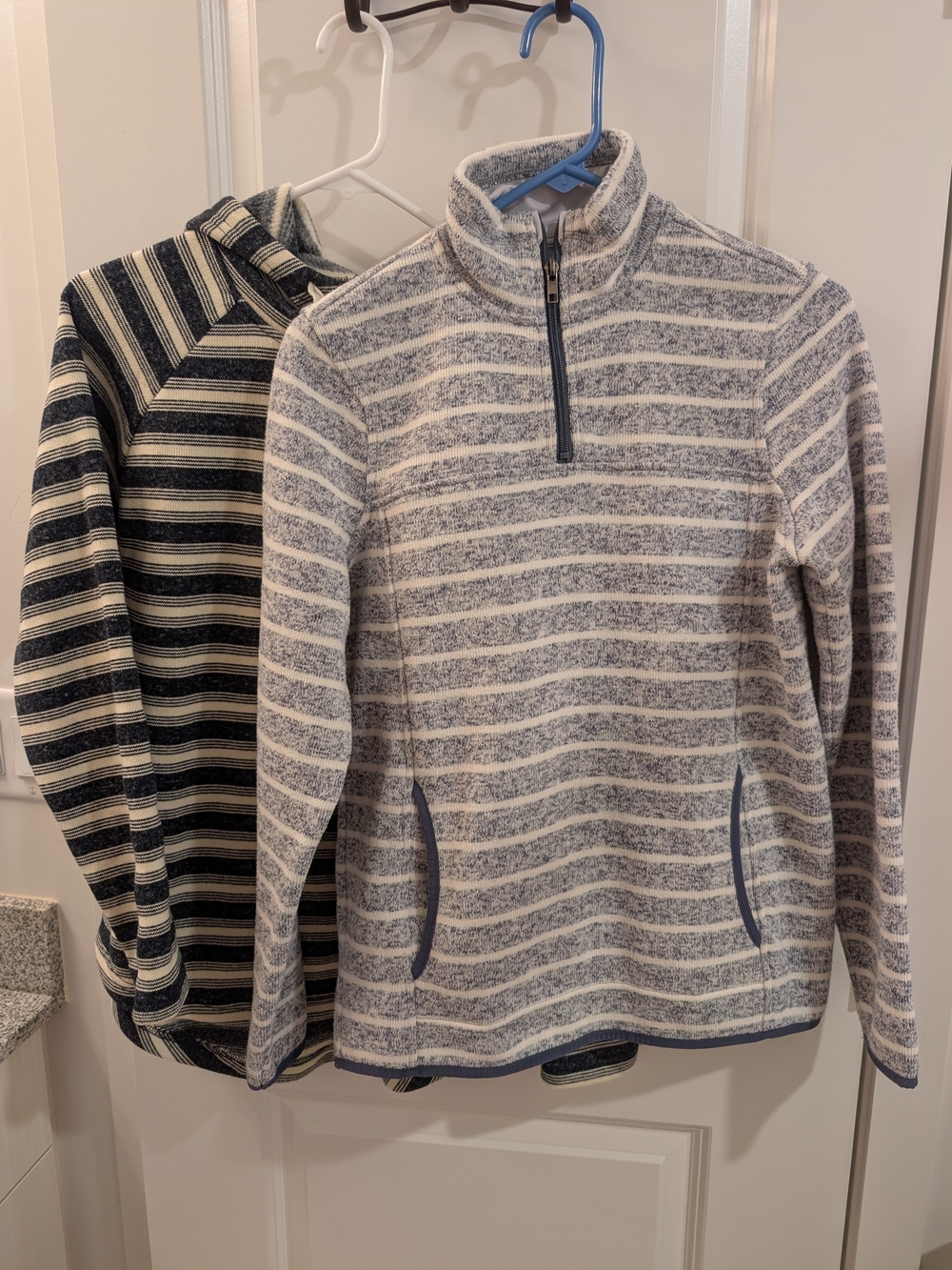 Set of TWO Blue Striped Women's Winter Tops